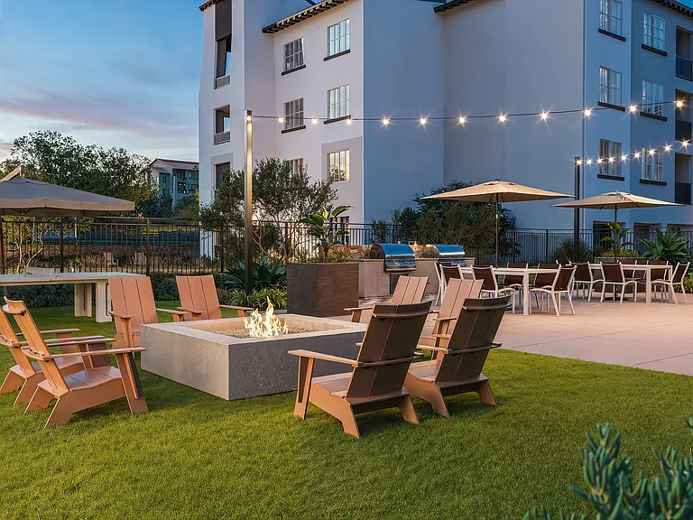 Outdoor Fire Pit and Seating and BBQ Stations