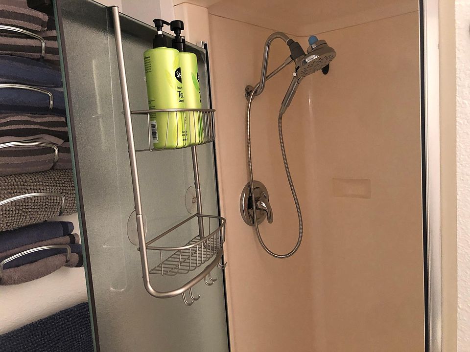 New step in shower with spa shower head