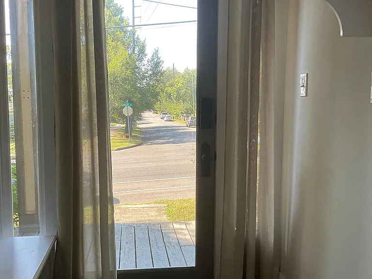 Looking out the front door