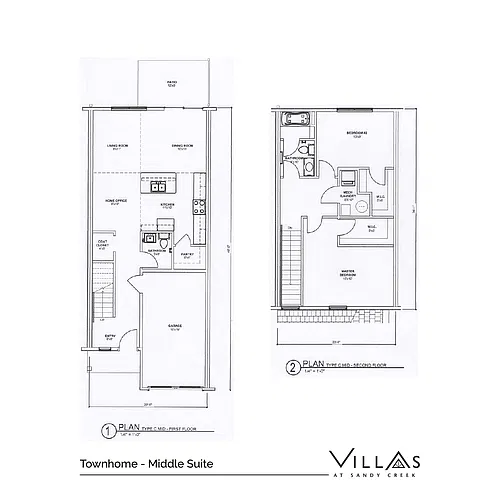 Floor plan Townhome end and private view