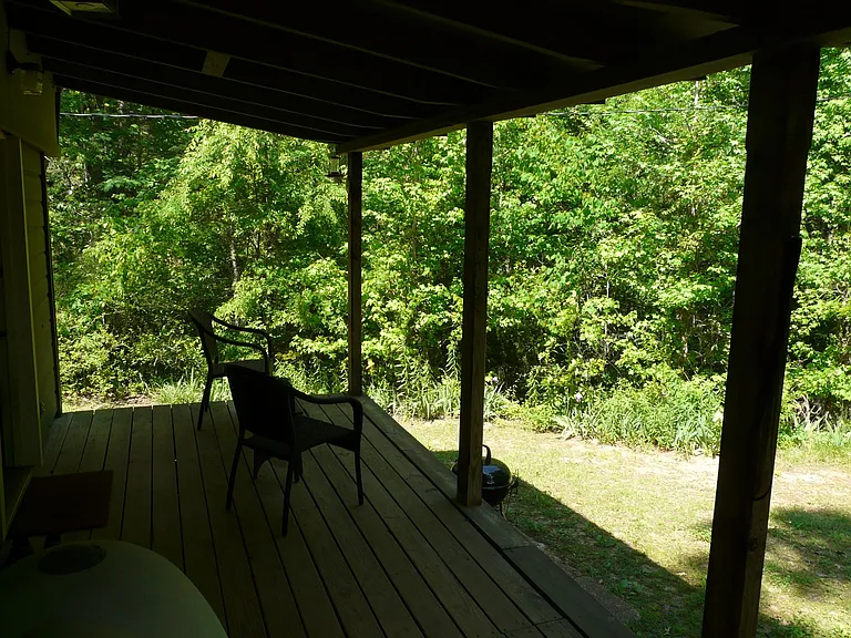 Back Porch-- (overlooks small pond and woods)