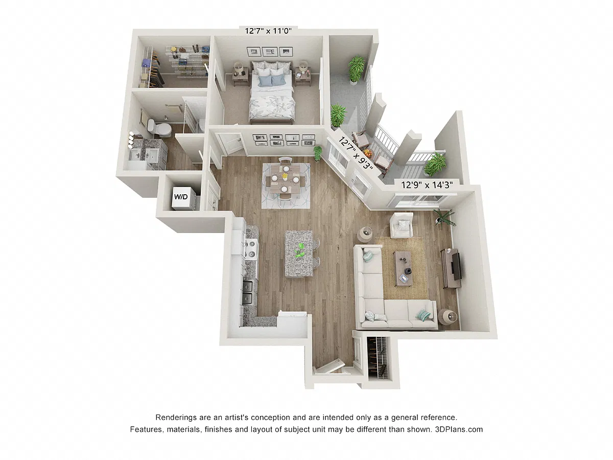 Floor plan One Bedroom C