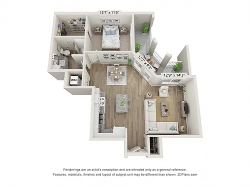 Floor plan One Bedroom C
