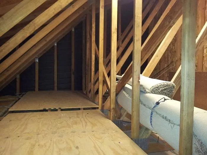 Over 200-300 sf of Attic storage space above the Garage