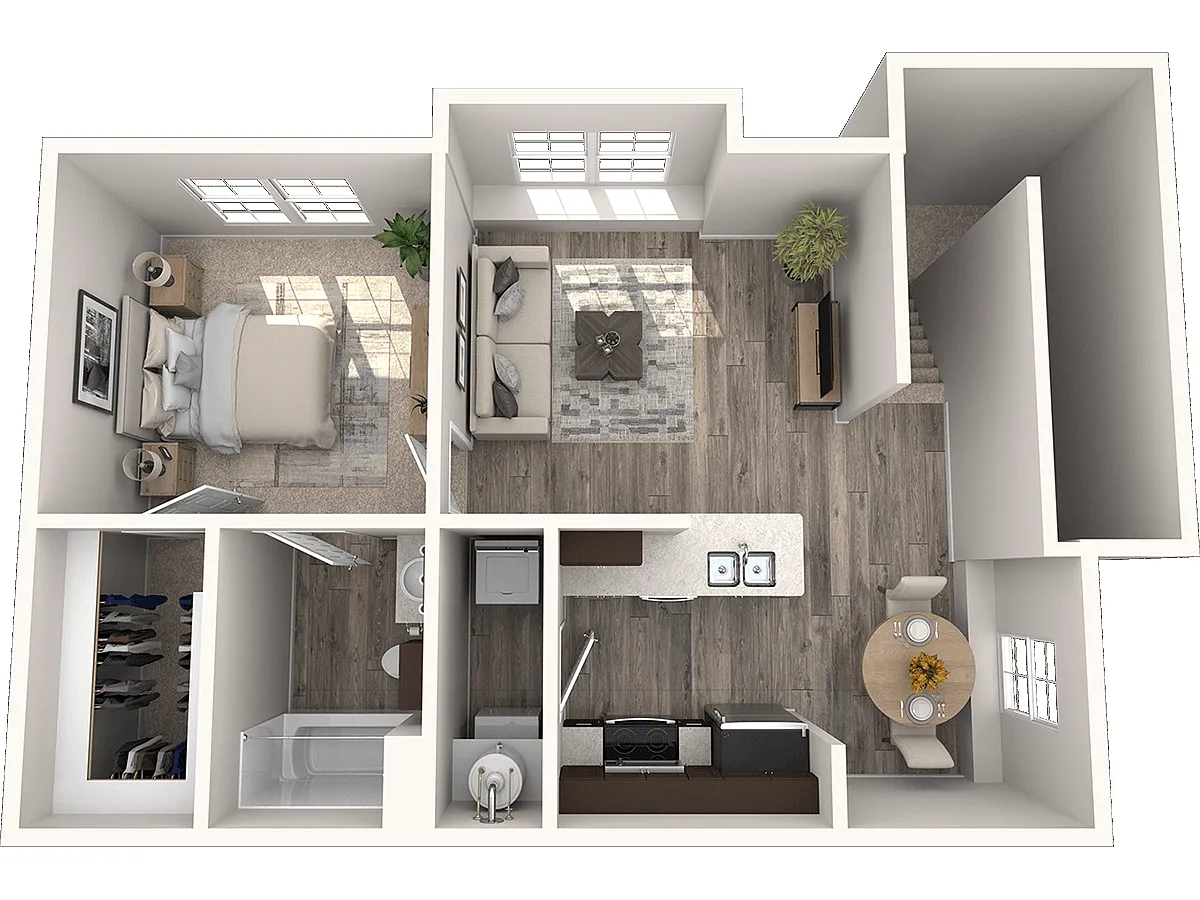 Floor plan A2 733 Sq. Ft. 2nd Floor