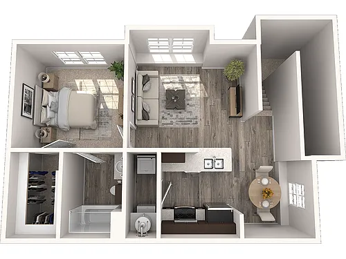 Floor plan A2 733 Sq. Ft. 2nd Floor