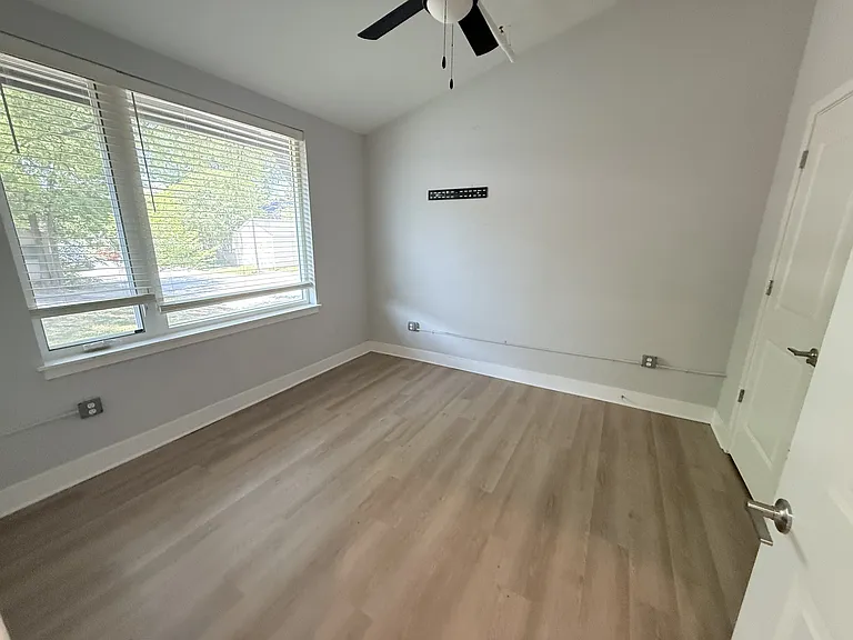 Bedroom with large double closet