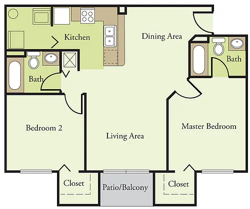 Floor plan Two Bedroom Phase I
