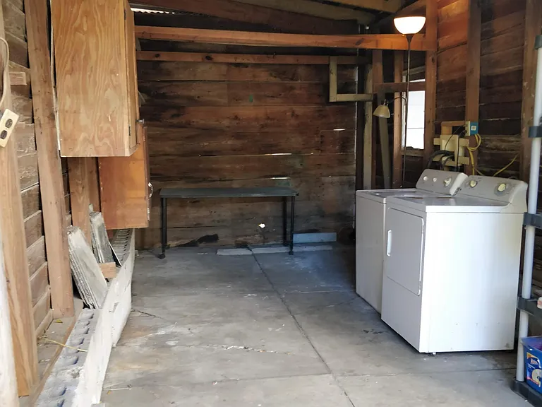 Shed with laundry