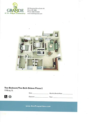 Floor plan 2 Bedroom Deluxe