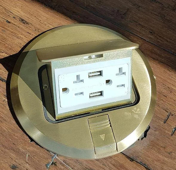 Floor receptacles with USB charging