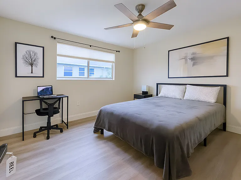 Bedroom with large window