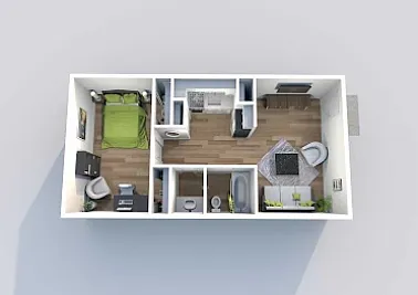 Floor plan 1 Bedroom 1 Bathroom