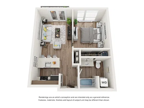 Floor plan 1 Bed 1 Bath