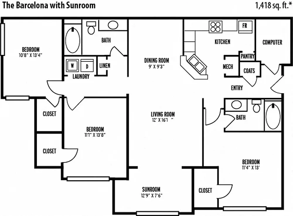 Floor plan Barcelona Sunroom