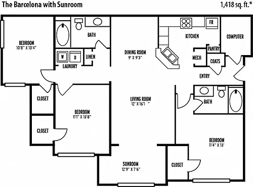Floor plan Barcelona Sunroom