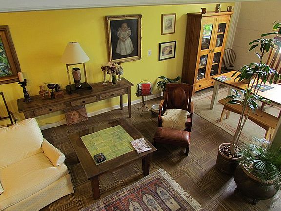 Looking down on living room