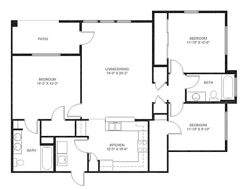 Floor plan 3 Bedroom