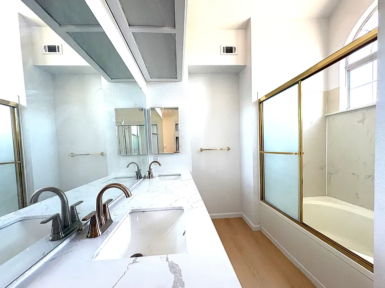 Primary Bathroom with Brand-New Double Vanity & Tub