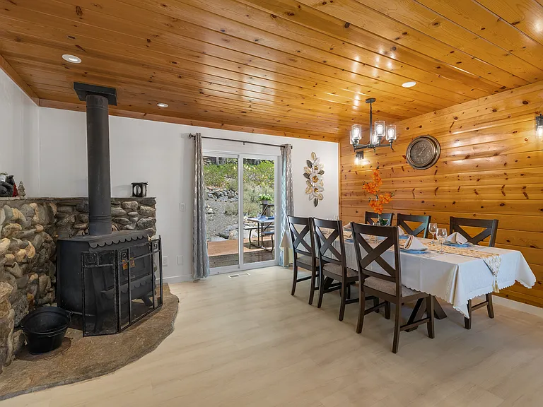 Downstairs Dining Area with wood stove.