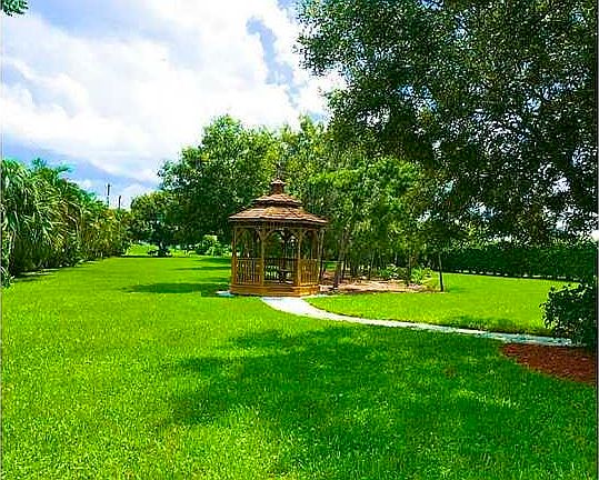 Exterior Front. Charming gazebo