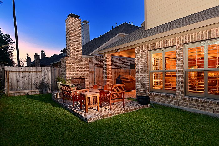 Backyard and Fireplace