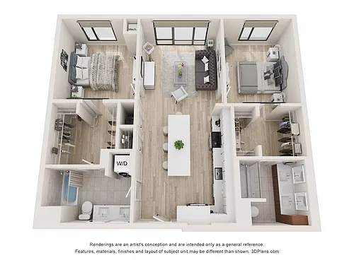 Floor plan Two Bedroom w/Juliette|Lb1096J