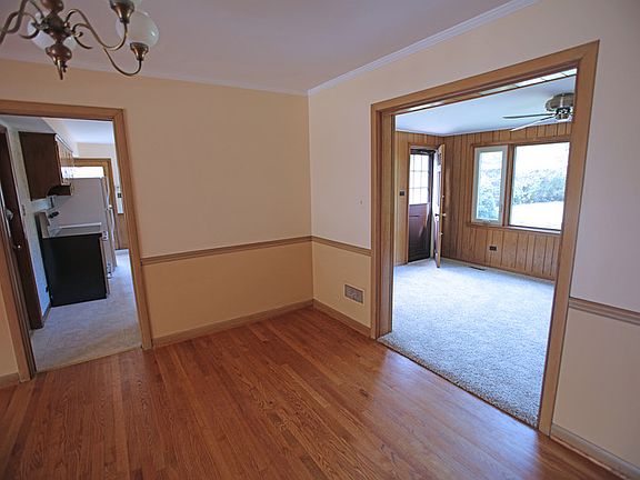 Dining Room : Looking into family room and kitchen.