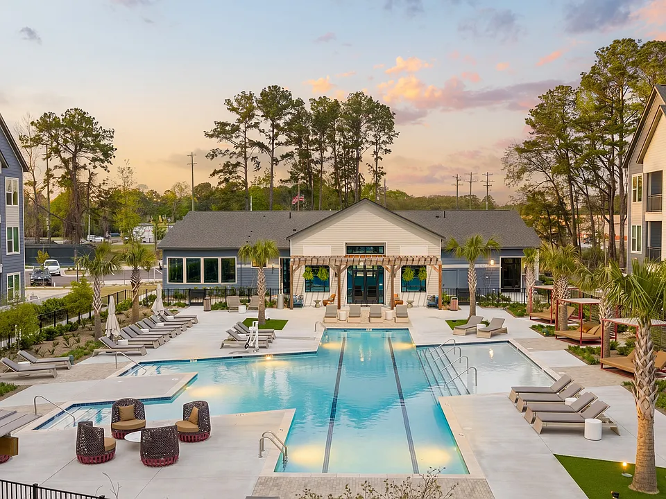 Resort-style swimming pool and sun deck
