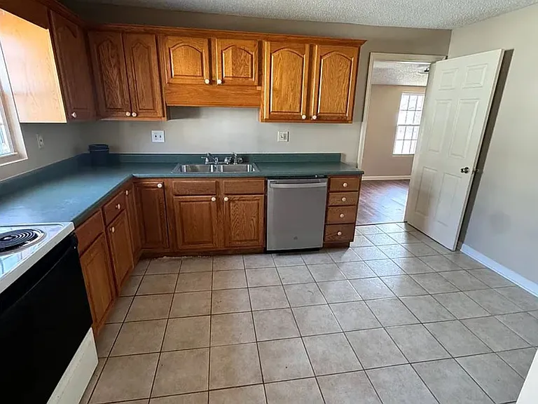 Here's your kitchen - plenty of room with dishwasher, stove/oven and frig included.