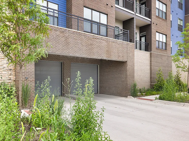 Street View of Building with Underground Garage Entrance