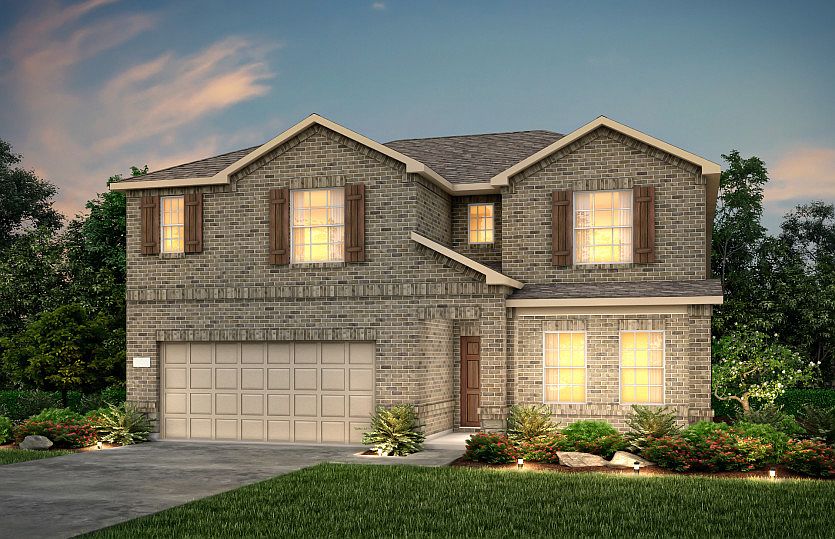 The Stockdale, a two-story home with 2-car garage, shown with Home Exterior LS203 Model representat