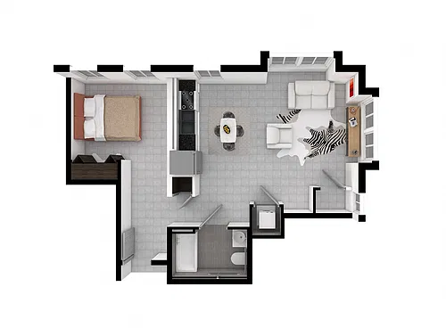 Floor plan Junior 1 Bedroom