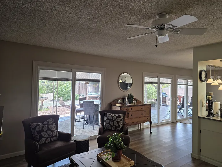 family room and view outside