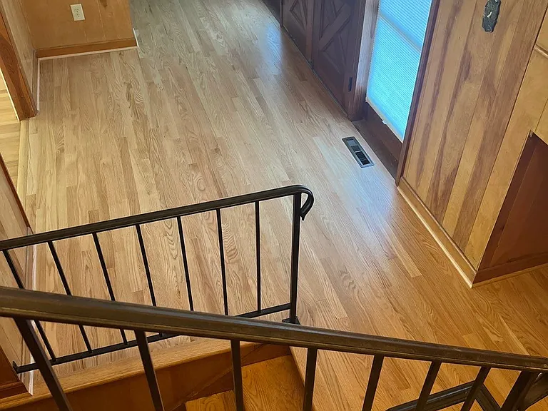Entryway with new oak floors