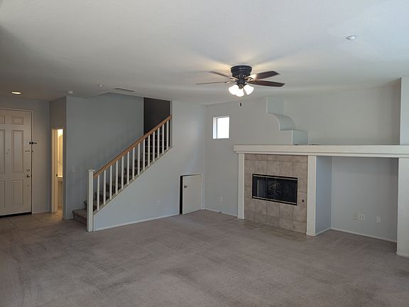 Gas fireplace and under stair storage