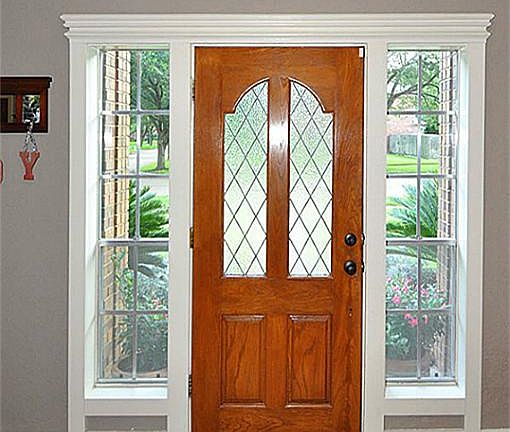 Beautiful leaded glass front door.