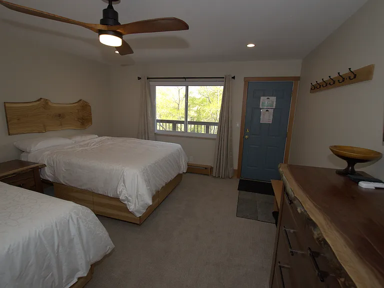 Bedroom Curtains and Shears Open for View