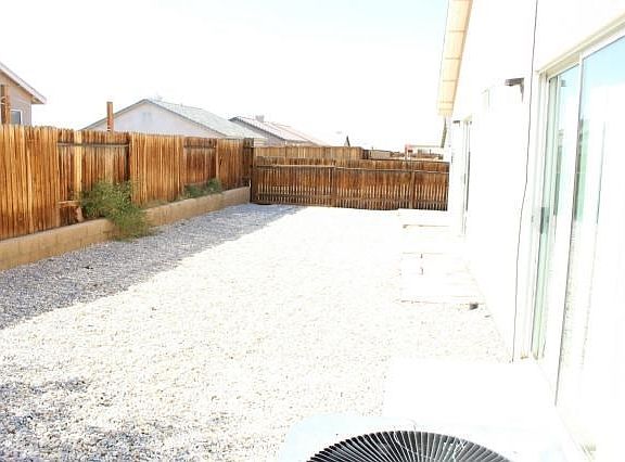Side yard with Rockscape.  Low maintenance yard.