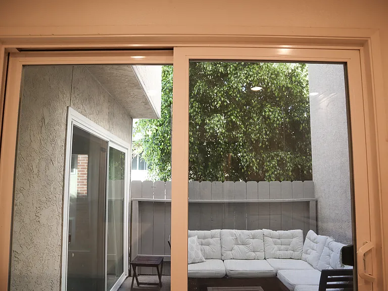 Kitchen sliding door to patio.