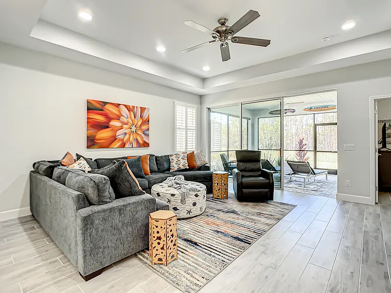 Living Room & screened-in Lanai