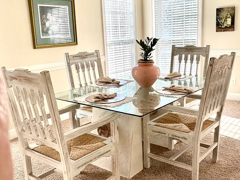 Extra-large dining room that can double as a work space.