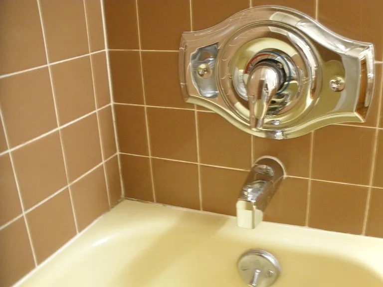 Tub in main bath with new faucet.