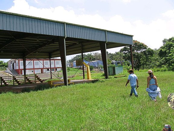 Near the gate entry