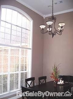 Soaring ceiling in dining room
