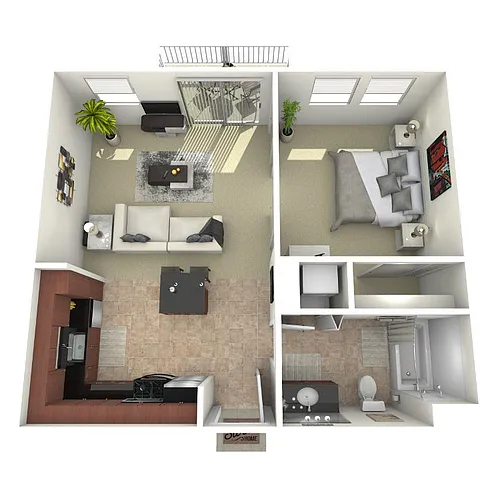 Floor plan 1X1 A