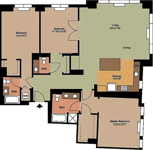 Floor plan 2 Bed Plus Den