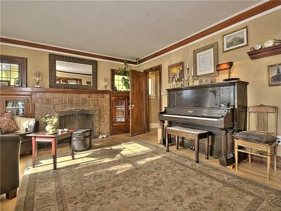 Woodburning Fireplace, Lead Glass Windows