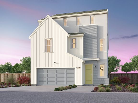 Elevation C of the Exterior Rendering of Residence One X at Melrose in Dublin, CA by Brookfield Resi