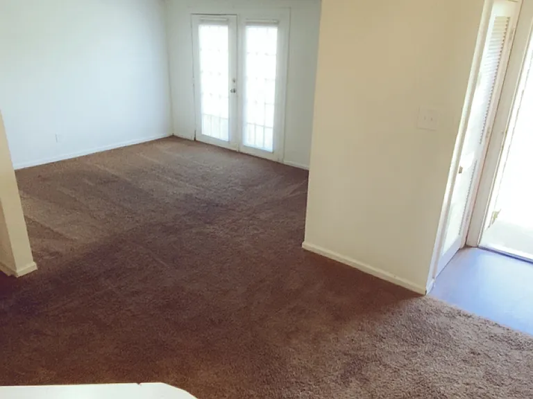 2 & 3 bedroom units: living room with french doors